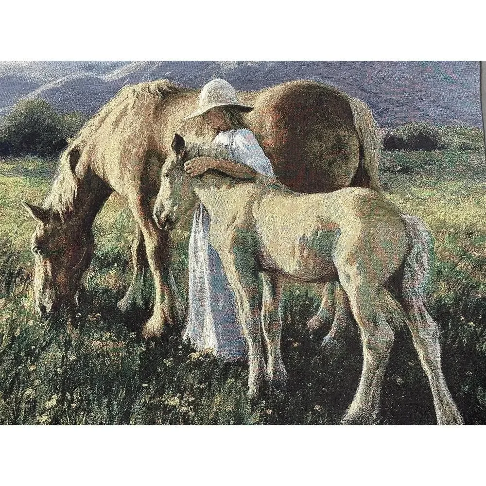 Robert Duncan Beautiful Blondes Tapestry Horses Wall Hanging ~ 260612-WH 533